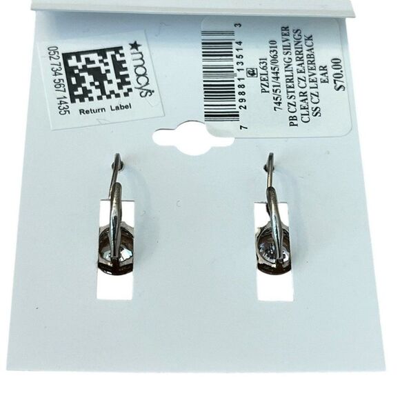 Giani Bernini Cubic Zirconia Leverback Earrings Sterling Silver New FLAW - Picture 2 of 3